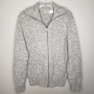 Vintage LL Bean Wool Zip Up Sweater XL